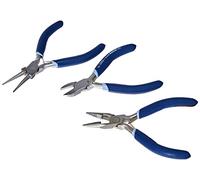 Folia 23005 Jewellery Pliers Set, 3 Pieces, Combination Pliers, Side Cutters and Round Pliers, Rust-Free, 11.4 cm Long, Ideal Tool for Jewellery Making