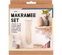 Folia 23719 - Boho Macrame Set, 10 Pieces, Yarn (Natural Beige), Yarn (Rose), Wo