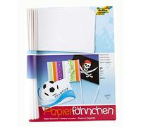 Folia 2372 Mini Paper Flags Rod Length 40 cm A5 Pack of 20 White