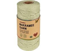 folia 24992 - Macrame Yarn Soft Green, 100% Cotton, 100 m Twisted Yarn in Soft Green, Diameter 3.5 mm, for Crafts and Knotting