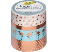folia 26415 Decorative Tape Washi Tape Hot Foil Rose Gold Set of 4