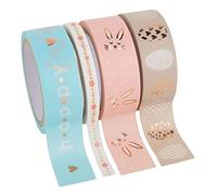 folia 26436 Washi Tape Rice Paper Hotfoil Spring II Set of 4 Ideal for Decorating and Decorating