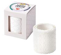 Folia Washi Rice Paper Lace Trim White Flowers - Removable, Sticks to Many Surfaces - 50mm x 5m