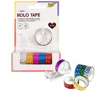 Folia 306 - Holographic Self-Adhesive Tape, 6 Rolls, Assorted Colours, 12 mm x 2 m