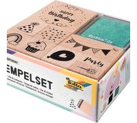 Folia 31104 Wooden Stamp Set Happy Birthday