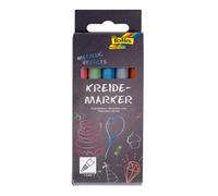 folia 390549 - Chalk Markers, Set of 5 Metallic Effects, Bullet Tip 1 - 2 mm, Wa
