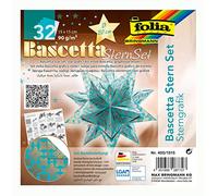 folia 405/1515 Bascetta Star Graphic Craft Set Turquoise/Copper 32 Sheets 15 x 15 cm Finished Size of Paper Star Approx. 20 cm with Detailed Instructions (English Language not Guaranteed) Ideal for