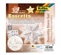 folia 410/2020 Bascetta Star Christmas Ornament Craft Set, White/Copper, 32 Shee
