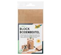 folia 41110 - Brown Paper Bags with Block Base, Food Safe Block Bottom Bags Made of Kraft Paper, 17.5 x 10 x 5.5 cm, for Wrapping Biscuits and Sweets