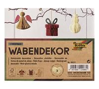 folia 49231 Christmas Honeycomb Decoration Set of 3 Foldable Christmas Decorations for Indoor Use White/Red/Beige/Small