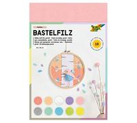 Folia 520495 Felt, fine Wool Quality, Sheets, 150 g/m², 20 x 30 cm, Assorted in 10 Pastel Colours, Glue Processing, Ideal for a Variety of Crafts