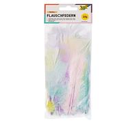 folia 53219 - Feathers Pastel Fluffy Feathers, Artificial Feathers, 10 g, Assorted Colours in Delicate Pastel Colours, Ideal for Creative Crafts, Masks, Costumes