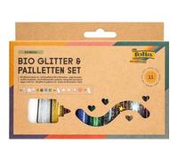 Set of 10 BIO RAINBOW Glitter & Sequins with Glue, Folia multicoloured