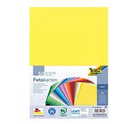 folia 614/50 99 Photo Card Mix, DIN A4, 300 g/m², 50 Sheets, Assorted in 25 Colours, for Crafts and Creative Design of Cards, Window Pictures and for Scrapbooking