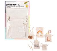 folia 64101 - Fabric Bags, Natural, Pack of 6, Made of Cotton/Polyester, in 3 Different Sizes, Ideal for Gifting or Storing Small Items