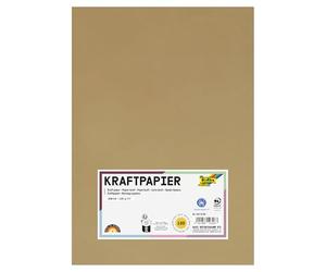 folia 691/4/98 - Kraft Paper Natural, 120 g/m², DIN A4, 100 Sheets, for Individual Crafting and Designing of Greeting Cards, Invitations, Place Cards, etc.