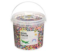 folia 73219 Ironing Beads in Bucket, 30,000 Pieces Assorted in 22 Different Colours, Diameter Approx. 5 mm, Great Addition to Pin Plates