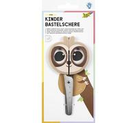 folia 773 Children's Craft Scissors Sloth, Approx. 16 cm, Children's Scissors with Sloth Motif and Ruler Embossing, Rustproof with Rounded Corners, for Right-Handed Users