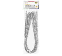 folia 77860 - Chenille Wire Pipe Cleaners, Pack of 10 in Silver, Diameter 8 mm and 50 cm Long, Ideal for Children for Crafts and Design Animals, Figures and Other Shapes