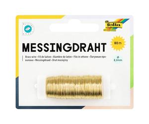 folia 79465 Brass Wire 0.3 mm x 80 m Gold