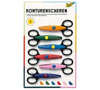 folia 799/6 Contour Scissors Set, Craft Scissors, 6 Pieces, Assorted with Various Cutting Patterns