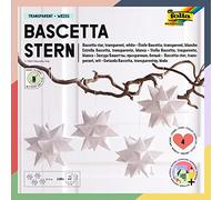 folia Bascetta Set, Tracing Paper, 7.5 x 7.5 cm, 115 g/m², 128 Sheets, Diameter Star Approx. 10 cm, Includes Craft Instructions, White