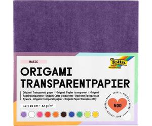 folia 825/1010 Tracing Paper Folding Sheets 10 x 10 cm 500 Sheets 42 g/m² Assorted in 10 Colours Ideal for Beautiful Folding Figures and Shapes