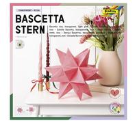 folia 826/2020 Bascetta Star Craft Set, Transparent Pink, 20 x 20 cm, 32 Sheets, Finished Size of Paper Star Approx. 30 cm, with Detailed Instructions (English Language not Guaranteed) - Ideal for