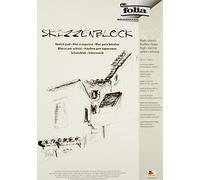 folia 8303 Sketch Pad, DIN A3, 120 g/m², White, 50 Sheets, High-Fine, White Cartridge Paper, Chlorine-Free