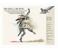 folia 8331 Watercolour Pad Rough 200 g/m² Approx. 18 x 24 cm 10 Sheets 4 Layers Glued Watercolour Paper White Acid- Ageing Resistant