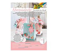 folia 9381 Advent Calendar Craft Set Gift Bags Pastel with 24 Pre-Cut Gift Bags in Various Designs, Gift Tags, Satin Ribbon and Sticker Sheet
