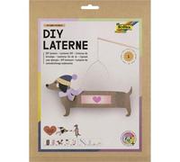 Folia Autumn Friends 94303 DIY Lantern, Approx. 8 x 45.5 x 8 cm, Lantern Craft Set Can be Created as Dachshund or Meerkat, Includes LED Light, 2 Batteries and Adhesive Pad