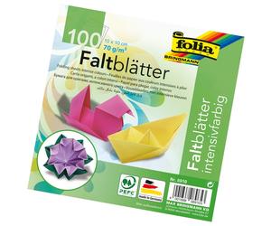 Folia Bringmann Folding Sheets 70 g/m², 100 Blatt in 10 Assorted Colours, 10 x 1