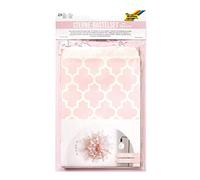 folia Craft Set Made, 28 Bags Motif Print, Each 13 x 18 cm, for 3 Paper Stars in Snowflake Design, Diameter 36 cm, Pink & White, One Size