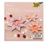 folia D. Meissner 471/1015 Star Set Joy, Folding Stars Craft Set with 36 Sheets (80 g/m²), for One Large and 2 Small Stars, with Instructions (English language not guaranteed), for Timeless Decoration