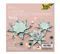 folia D. Meissner 472/1015 Star Set Merry, Folding Stars Craft Set with 36 Sheets (80 g/m²), for One Large and 2 Small Stars, with Instructions (English Language not Guaranteed), for Timeless