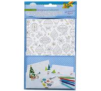 folia Design Colouring, X-Mas, 4 envelopes, Ideal for Making Your own Greeting Cards for Christmas, Multicoloured, 10,5 x 14,5 cm