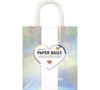 Folia Iridescent M 21879/7 Paper Bags 110 g/m² Kraft Paper in Iridescent, Approx. 18 x 21 x 8 cm, Pack of 7, For Crafts, Decorating and Gifting