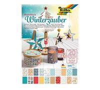 folia pad Winter Magic 20 Sheets with Different Motif cartons, 270 g/m², Approx. 24 x 34 cm, Base for a Wide Variety of Craft Projects and Ideas, Cardboard, Colourful