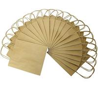 Folia Paper Gift Bags with Raffia Handles - 15cm 20pcs - Kraft #21210
