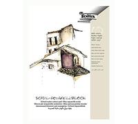 folia Schul 8354 Watercolour Pad, Rough, 150 g/m², DIN A4, 10 Sheets, 3 Glued, Chlorine-Free
