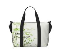 Foliage and Herbs with Dragonflies Winged Print Handheld Crossbody Travel Bag Single Shoulder Handbag Sports and Fitness Bag Travel Luggage Bag