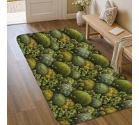 Foliage Area Rug, Natural Organic Moss Leaves Spring Green Non-Slip Doormat Throw Rug Edge Binding Bathroom Doorway Entryway Bedside Decor 3' X 5'