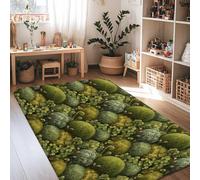 Foliage Area Rug, Natural Organic Moss Leaves Spring Green Non-Slip Home Floor Rectangle Print Carpet Rugs for Living Room Bedroom New Home Dining Decor 4' X 6'