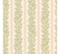 Foliage Stripe Modern Scandinavian Style Lightly Textured Wallpaper in Cream/Blush Perfect for Bedrooms, Living Rooms, Hallways and Restrooms by Holden 13960