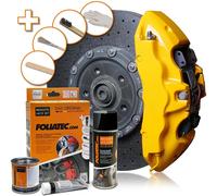 Foliatec Brake Calliper Paint Set, Heat Resistant, Complete Set for 4 Brake Calipers, Performance Yellow, 7-Piece Set