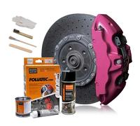 Foliatec Brake Caliper Paint Set Heat Resistant Complete Set for 4 Brake Calipers Hot Pink Metallic 7 Piece Set