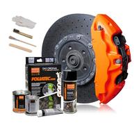 Foliatec Brake Caliper Paint Set, Heat Resistant, Complete Set for 4 Brake Calipers, Neon Orange, 10 Piece Set