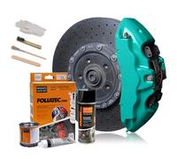 Foliatec Brake Caliper Paint Set, Heat Resistant, Complete Set for 4 Brake Calipers, Ocean Turquoise, 7 Piece Set