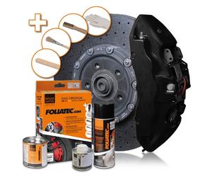 FOLIATEC Midnight Black Matt Brake Caliper Paint 7 Pieces Kit Protective FT2176